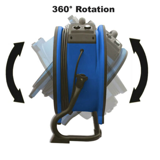 Rack/stand included allowing 360-degree rotation for multiple drying positions