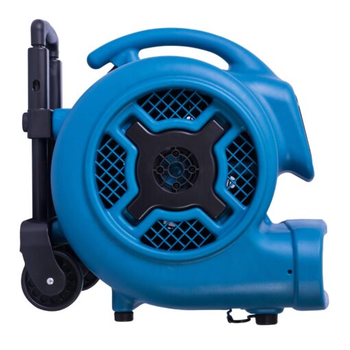 XPOWER P-800H 3/4 HP Air Mover, Carpet Dryer, Floor Fan, Blower with Telescopic Handle & Wheels - Blue